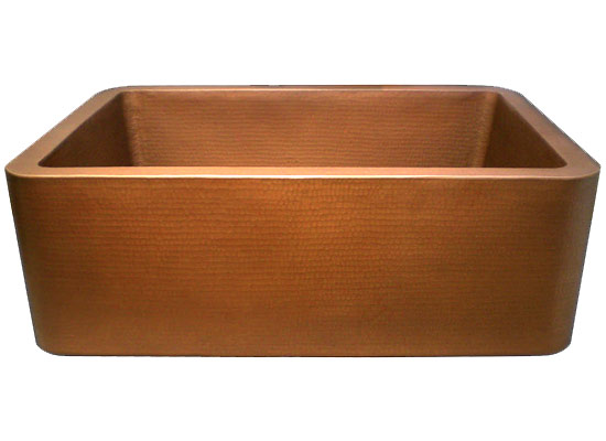 Linkasink Kitchen Sink - Hammered Metals - C020 Farm House Kitchen Single Bowl - OD: 30" x 20" with 3.5" Drain Opening