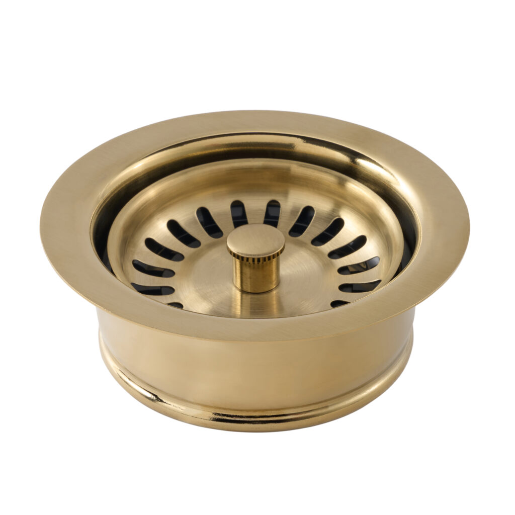 Thompson Traders Drain - Kitchen - TDB35-SG - Basket Strainer Post Style - Satin Gold