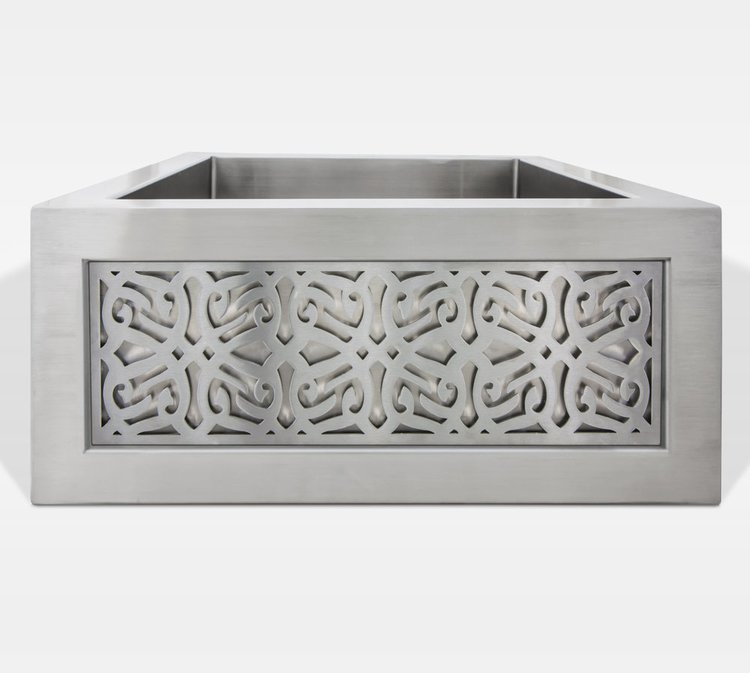 Linkasink Farmhouse Sinks - Linkasink C073-3.5-SS Stainless Steel Inset Apron Front Sink - Smooth Finish - PNL106 - Tribal