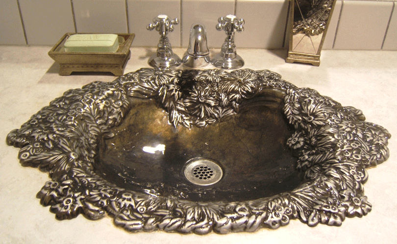 Bella Flor 8 Bronze Bathroom Sink, Fancy Bathroom Sinks