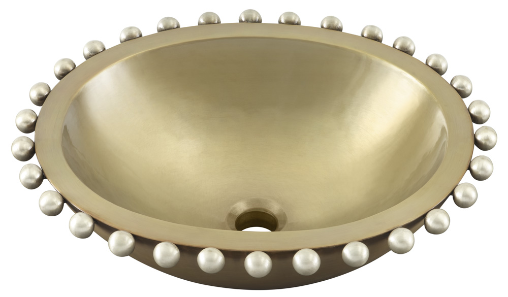 Thompson Traders Sinks - Bathroom Sinks - Altamira Pearl - PBC-1815ASG - Antique Satin Gold Smooth and Burnished Nickel Smooth Finish