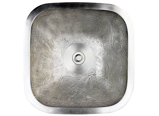 Linkasink Bathroom Sinks - Bronze - B019 Square Botanical Bowl - 4 Finishes - Click Image to Close