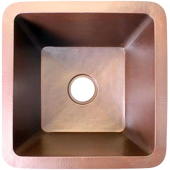 Linkasink Kitchen Sinks - C006 Copper - Small Square Prep Sink 2 - 8 Finishes
