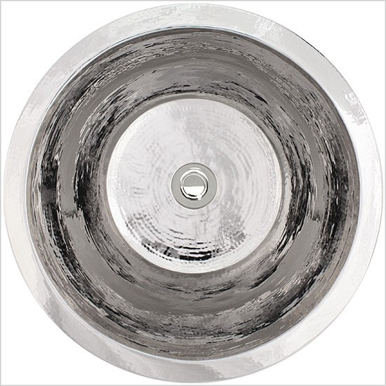 Linkasink Bathroom Sinks - Stainless Steel - C016A-PS Small Flat Round Sink - 1.5" drain - Polished Stainless Steel