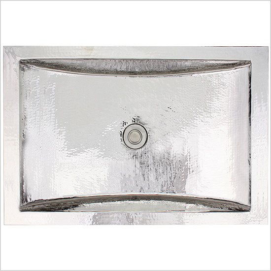 Linkasink Bathroom Sinks - Stainless Steel - C052-SS Rectangular Crescent Sink - Satin Stainless Steel