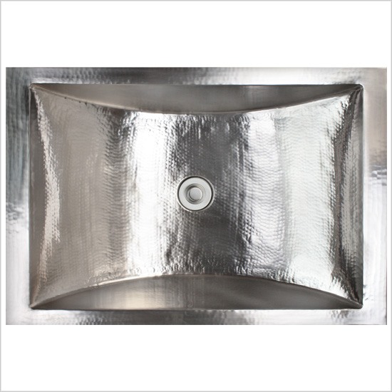 Linkasink Bathroom Sinks - Stainless Steel - C052-PS Rectangular Crescent Sink - Polished Stainless Steel - Click Image to Close