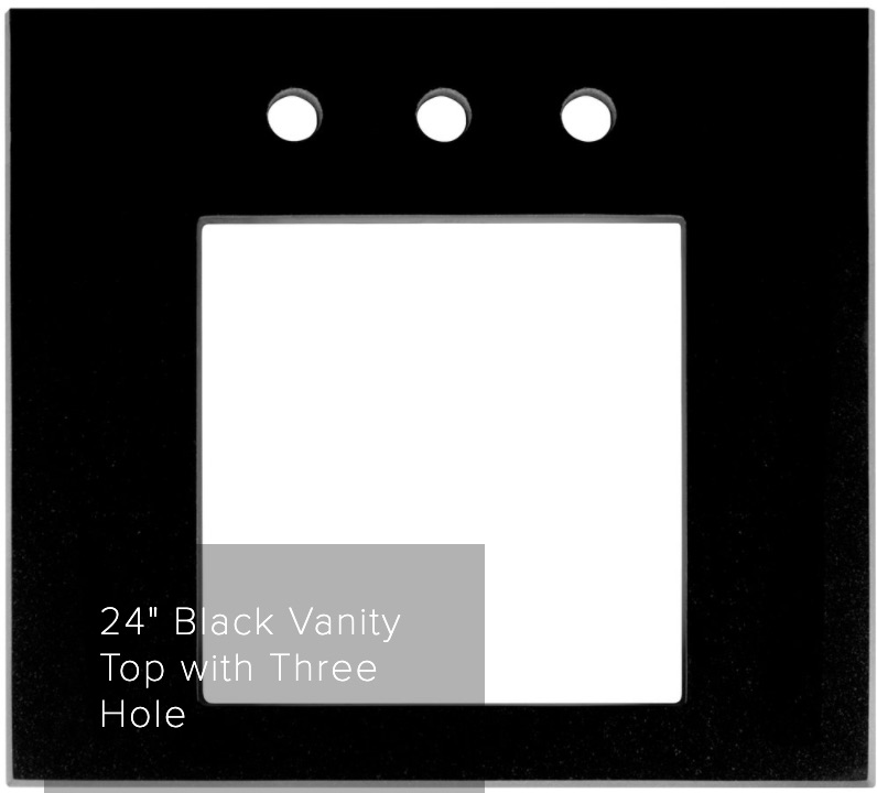 Linkasink Sink Vanities - VT24W-03 - 24" Vanity Top - White - 14" x 14" cutout with 3 faucet holes - Includes 4" Backsplash - 24" x 22" x 1.5"