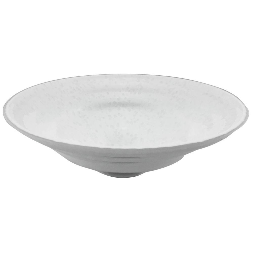 Linkasink Bathroom Sinks - Artisan Glass - AG05H - BUBBLES Large Round Vessel - White + Clear Glass - Vessel Sink - OD: 16.5" x 5.5" - Drain: 1.5"