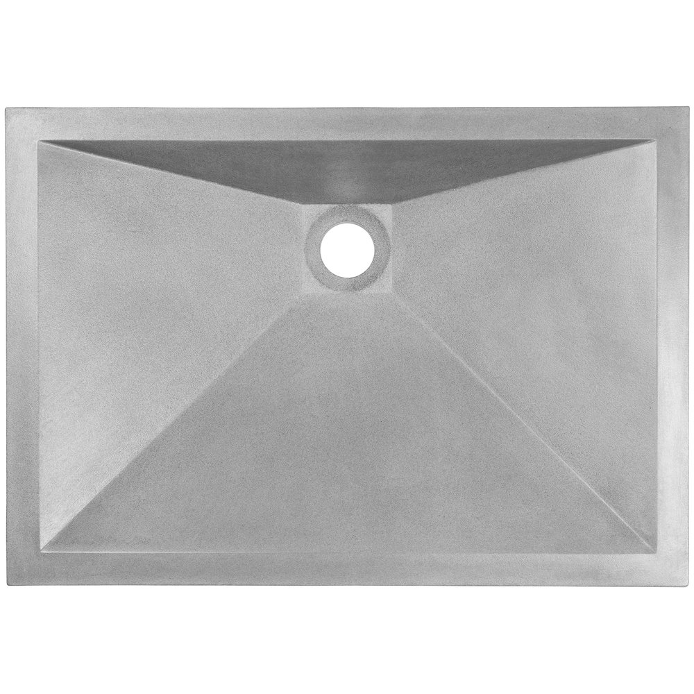 Linkasink Bathroom Sinks - Concrete - AC06 G - RIDER - Concrete Rectangle Sloped Sink - Gray - Vessel Sink - 20" x 14" x 5” - Interior 18" x 12” - Click Image to Close