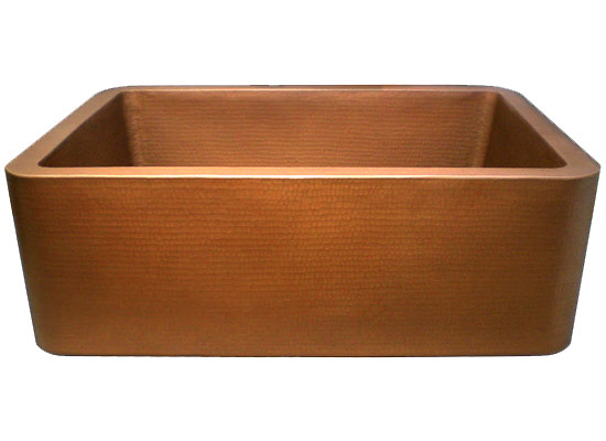 Linkasink Kitchen Sink - Hammered Metals - C020 Farm House Kitchen Single Bowl - OD: 30" x 20" with 3.5" Drain Opening - Click Image to Close