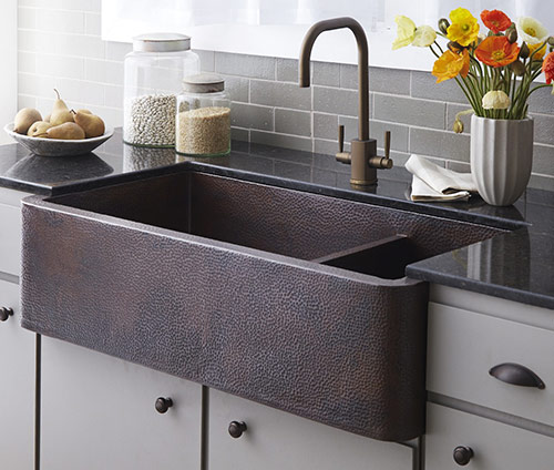Native Trails Kitchen Sinks - Copper - Farmhouse Duet Pro CPK274 - Antique Finish Native Trails Kitchen Sinks - Copper - Farmhouse Duet Pro CPK274 - Antique Finish