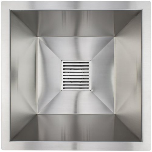 Linkasink Kitchen Bar Sinks - Stainless Steel - C080-SS Square Bar Sink - 1.5" Drain - GS007 - Square Bars