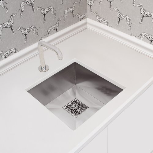 Linkasink Kitchen Bar Sinks - Stainless Steel - C080-SS Square Bar Sink - 1.5" Drain - No Grate Included