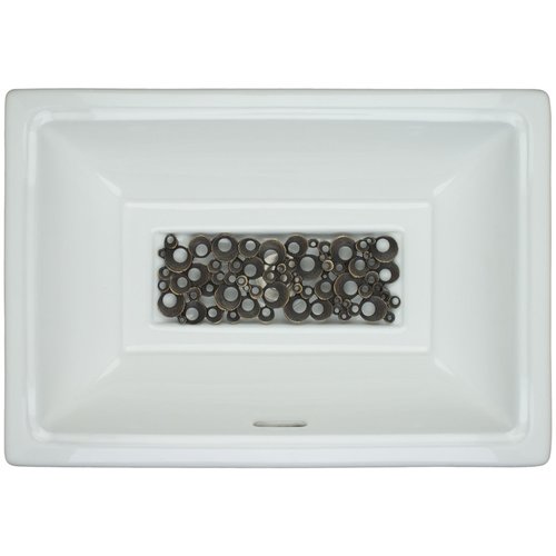 Linkasink Bathroom Sinks - Linkasink P008-W Tiffany - White Porcelain - Decorative Grate G010 - Coral