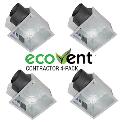 Panasonic Fans - EcoVent - FV-07VBA1A Universal Housing Can, Duct Adaptor & Junction Box - Contractor Pack of 4