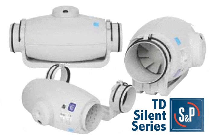 S&P Soler & Palau Ventilation Fans - TD-200S Silent Series 8" Round Duct - 530 cfm