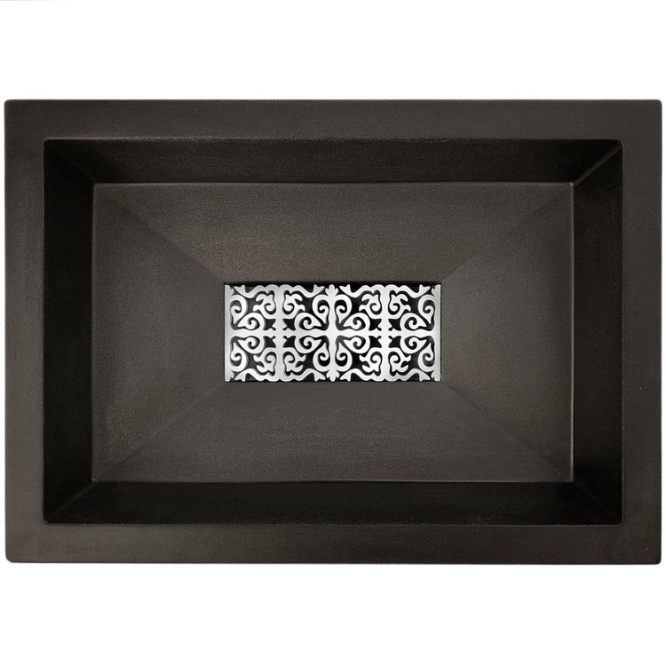 Linkasink Bathroom Sinks - Sink Grates - GM004 PS - Hawaiin Quilt Decorative Metal Grate for Concrete AC05 - Polished Stainless Steel - 7.5" x 3.5" x .25"