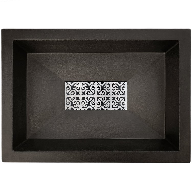 Linkasink Bathroom Sinks - Sink Grates - GM004 SS - Hawaiin Quilt Decorative Metal Grate for Concrete AC05 - Satin Stainless Steel - 7.5" x 3.5" x .25"