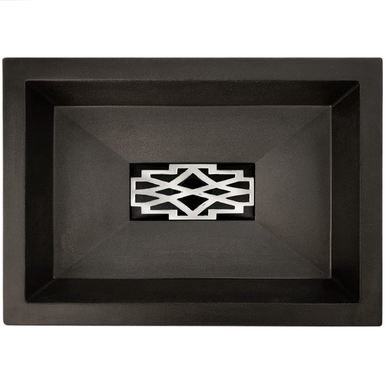 Linkasink Bathroom Sinks - Sink Grates - GM008 PS - Deco Decorative Metal Grate for Concrete AC05 - Polished Stainless Steel - 7.5" x 3.5" x .25"