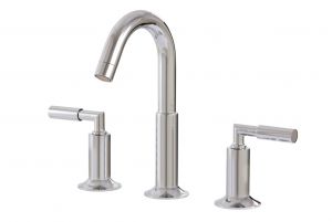Aquabrass Bathroom Faucets - Modern Geo 27416 - Widespread Lavatory Faucet - 2 Finishes