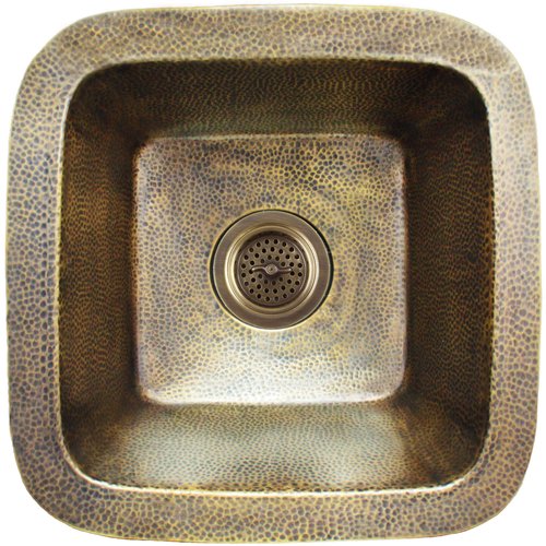 Linkasink Bathroom Sinks - Builders Series - Bronze - BLD105-AB - Square - 16.5" x 16.5" x 7.5" with 3.5" Drain Hole - Antique Bronze Finish