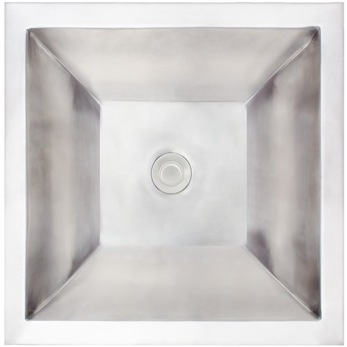 Linkasink Bathroom Sinks – Builders Series – Steel – BLD114-SS – Coco Square Smooth – 16” x 16” x 6.5” with 1.5” Drain Hole – Satin Stainless Steel Finish