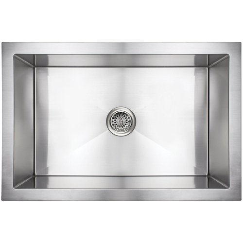Linkasink Kitchen Farmhouse Sinks - C070-30-SS Stainless Steel Inset Apron Front Sink - Hand Hammered - PNL101 - Lyre - Click Image to Close