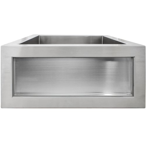 Linkasink Kitchen Farmhouse Sinks - Linkasink C073-3.5-SS Stainless Steel Inset Apron Front Bar Sink - Smooth Finish - No Inset Panel - Click Image to Close