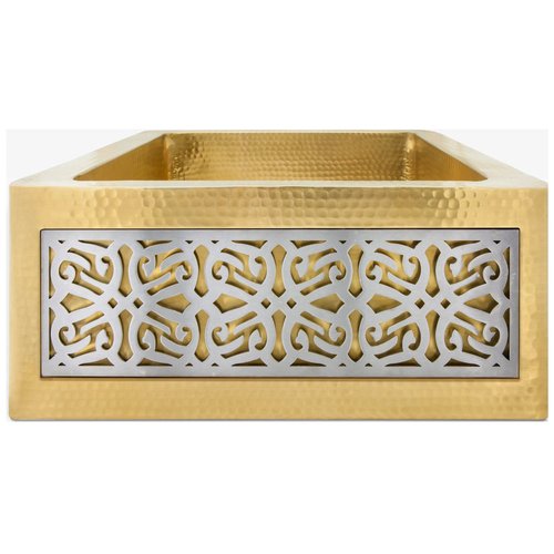 Linkasink Farmhouse Sinks - Linkasink C074-3.5-UB Unlacquered Brass Inset Apron Front Sink - Smooth Finish - PNLS106 - Tribal