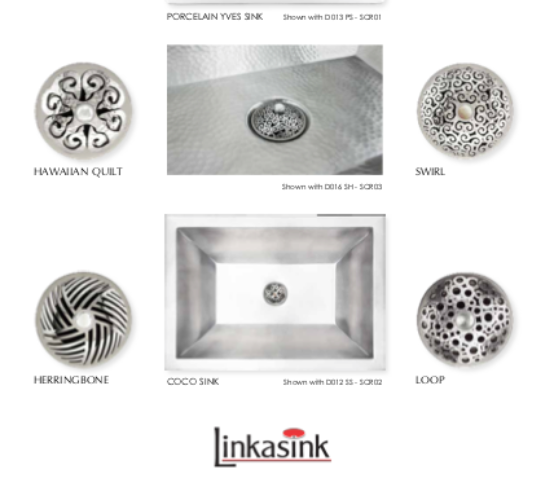 Linkasink Drains - Decorative Grid Strainers
