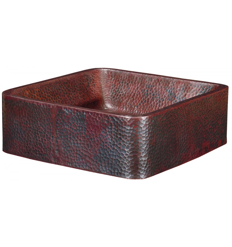 Thompson Traders Sinks - Bathroom Sinks - Copper - Coroneo BSV-1212BC - Aged Copper Finish - Hammered