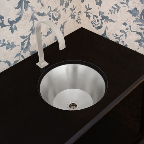Linkasink Bathroom Sinks - Smooth Metals - CS016 Smooth Small Round Flat Bottom with 2" Drain Opening - 6 Finishes
