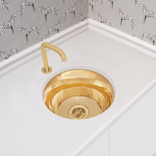 Linkasink Bathroom Sinks - Smooth Metals - CS019 Smooth Large Round Flat Bottom with 3.5" Drain Opening - 6 Finishes