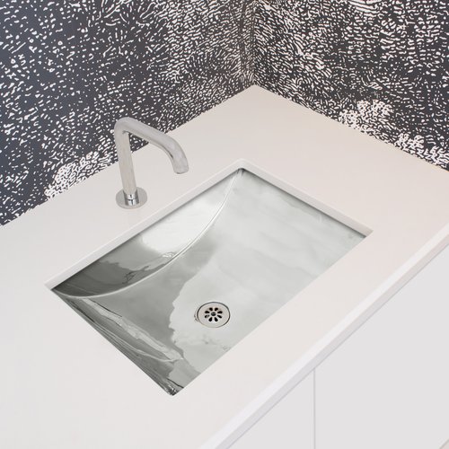 Linkasink Bathroom Sinks - Smooth Metals - CS052 Smooth Rectangular Crescent with 1.5" Drain Opening - 6 Finishes