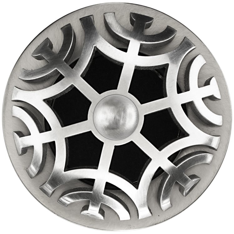 Linkasink - D011 SS-SCR01-N - 1.5" Grid Strainer - Satin Smooth Stainless Steel - Maze with Sphere Screw - No Overflow