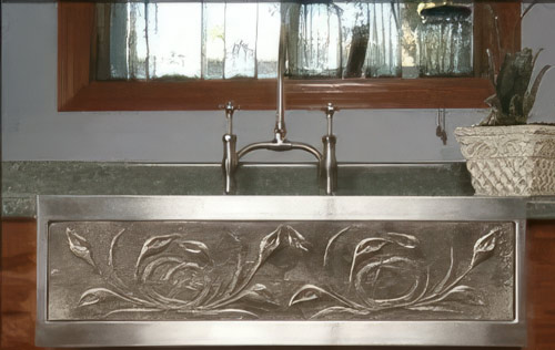 Elite Bath SS42SBN Stainless Steel Chameleon 42" Single Bullnose Sink - Includes Art Panel