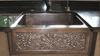 Elite Bath Kitchen Sinks Farmhouse - Bronze Chameleon FS24 24" Mini Farmhouse Kitchen Sink - Includes Art Panel