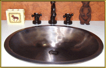 Elite Bath Bathroom Sinks Bronze - Oval 22" KOS22 Bronze Self Rimming Drop-in Bathroom Sink - 9 Finishes