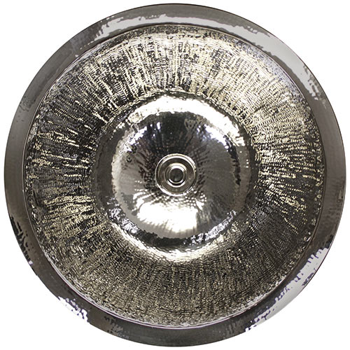 Linkasink Bathroom Sinks - Copper (Nickel Plate) - C002 PN Large Round - 16 x 8 with 1.5" Drain Hole - Polished Nickel