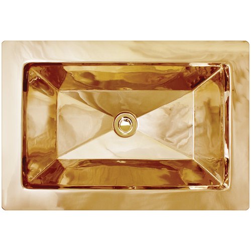 Linkasink Bathroom Sinks - B042-PB - Yves Sink - Smooth Metals - Polished Unlacquered Brass - OD: 21" x 14" x 5.5" - 1.5" Drain