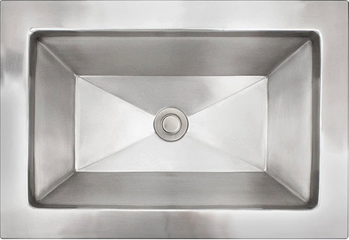 Linkasink Bathroom Sinks - B042-SS Yves Sink - Smooth Metals Satin Stainless Steel
