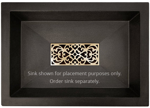 Linkasink GM001BCS Sink Grate - Decorative Satin Black Filigree Grate - for Oliver Decorative Grate for AC05