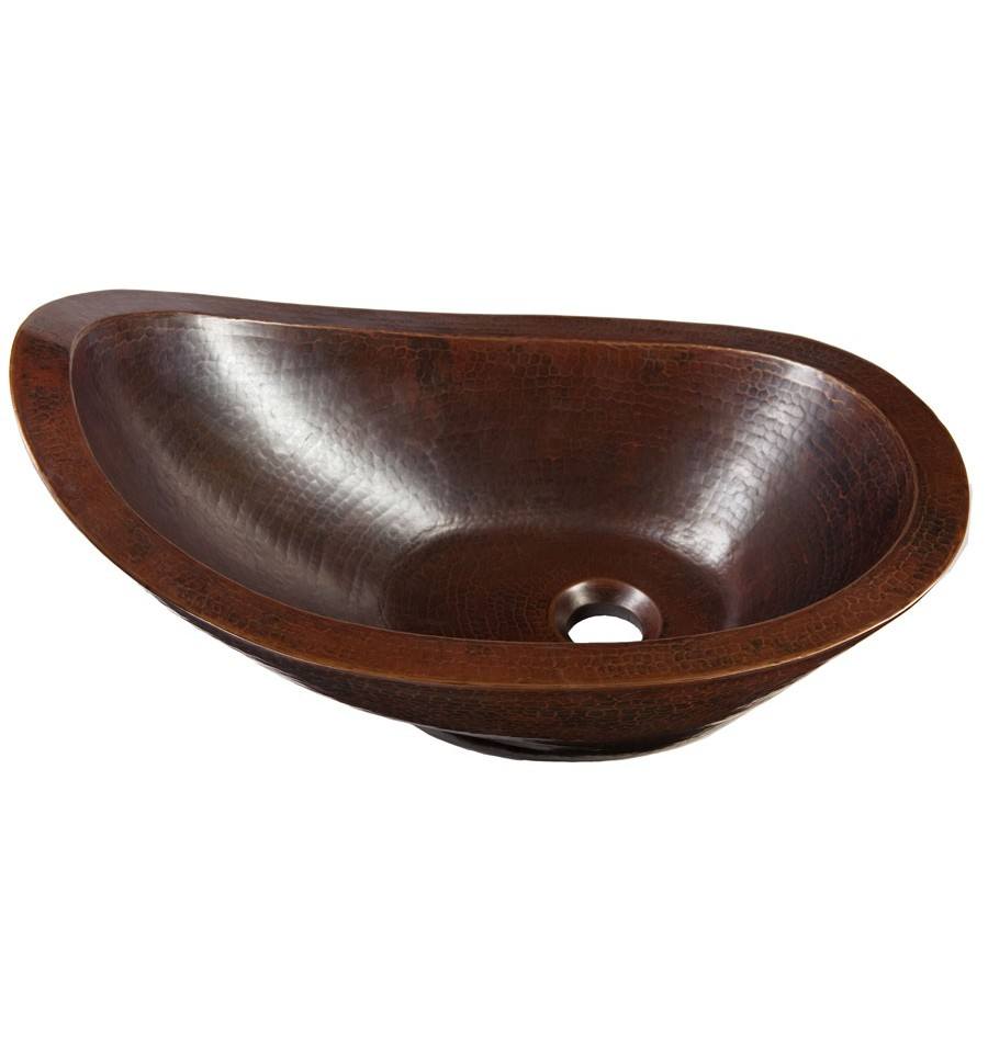 Thompson Traders Sinks - Bathroom - Copper - Legacy Collection ODWB Petit Tub Vessel Black Copper Bath Sink - Click Image to Close